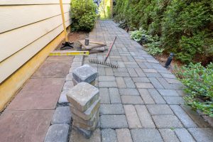 Hardscaping in progress